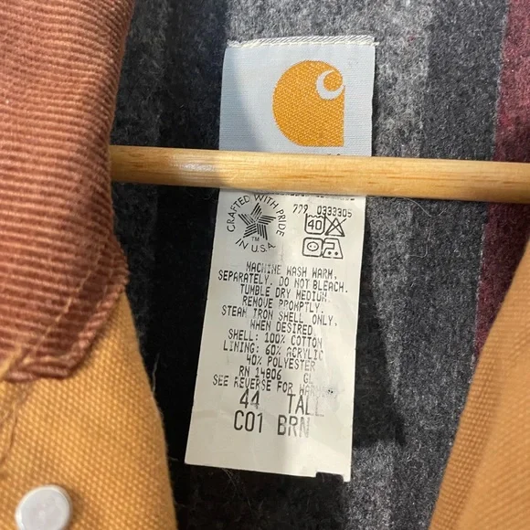 Vintage Carhartt Jacket Blanket Lined Sz Large Tall - Picture 2 of 4